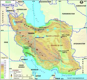 Buy Printed Iran Physical Map