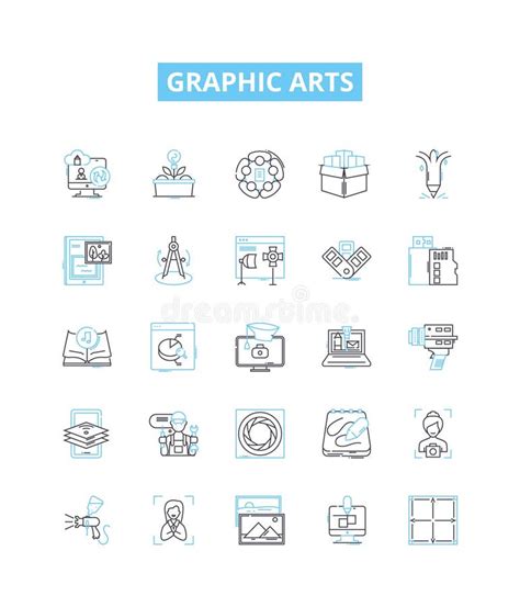 Graphic Arts Vector Line Icons Set Graphics Art Visuals