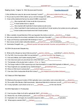 OpenStax Ch 14 Reading Guide KEY By Biologycorner TPT