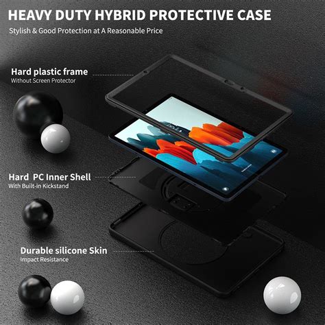 Samsung Galaxy Tab S Hybride Kickstand Hoes Handriem Tpu Zwart