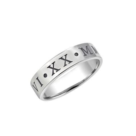 Personalized Roman Numeral Couple Ring 4.8mm