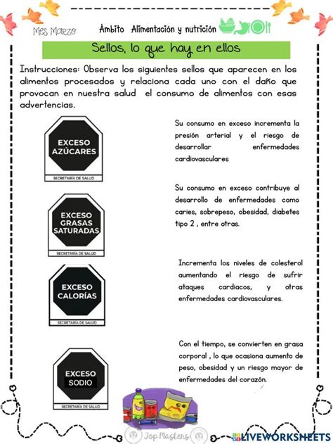 Sellos De Advertencia En Los Alimentos Procesados Worksheet Teaching