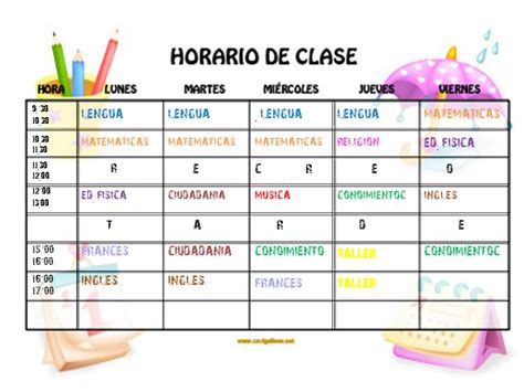 Blog 6º B Primaria Colegio San AgustÍn Horario De Clase