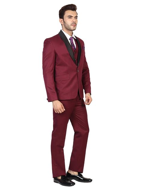 Buy Gvc Mens 3 Piece Suit For Men Size 38 Red At