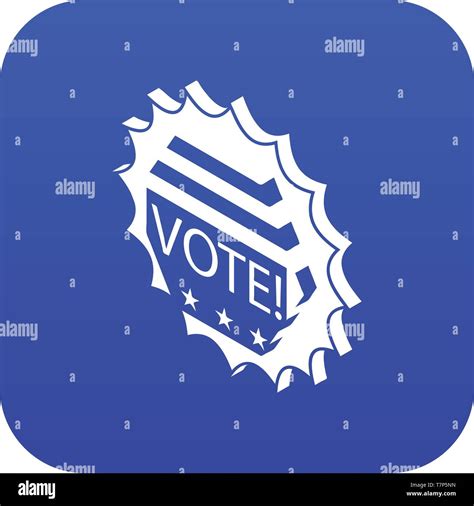 Vote Emblem Icon Blue Vector Stock Vector Image And Art Alamy