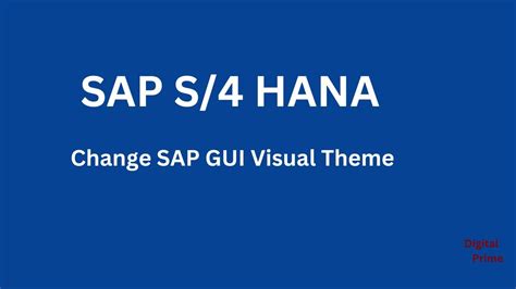 Change Theme In SAP GUI Visual Theme Change In SAP S 4 HANA How To