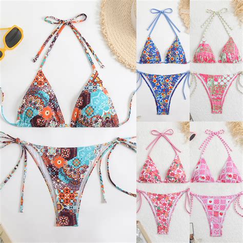 Brownm New Swimsuit Print Split Bikini Triangle With Sexy Bikini Set Swimsuit