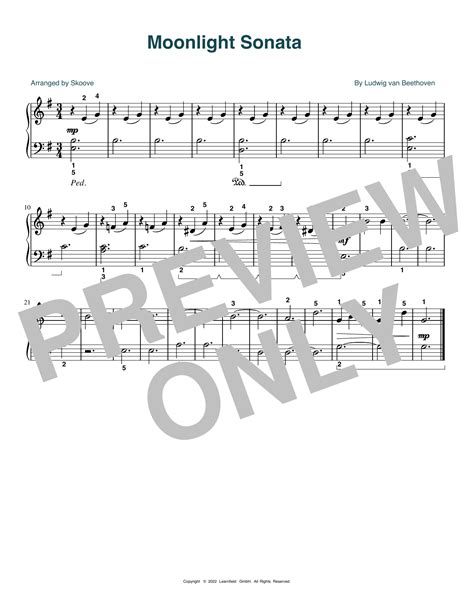 Ludwig Van Beethoven Moonlight Sonata Arr Skoove Sheet Music And Chords For Beginner Piano