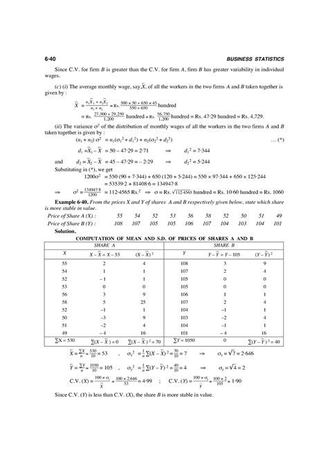 Business Statistics 266 267 6·40 Business Statistics Since C For Firm B Is Greater Than The