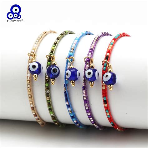 Pulsera De Cuentas Miyuki De Ojo De La Suerte Para Hombres Y Mujeres