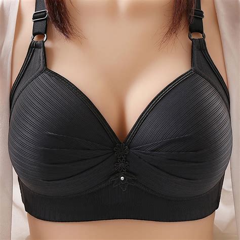 Munlar Black Women S Bra Push Up Wire Free Lift Bra Full Coverage Plus