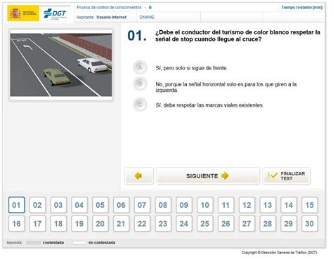 Practica los test del examen teórico de conducir en la web de la DGT