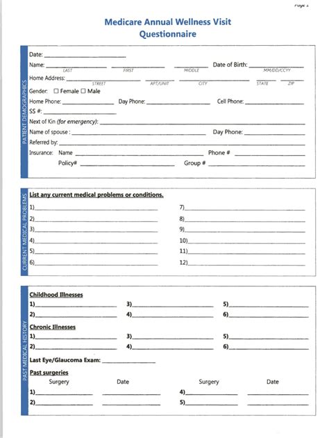 Medicare Wellness Form 2023 Printable Forms Free Online