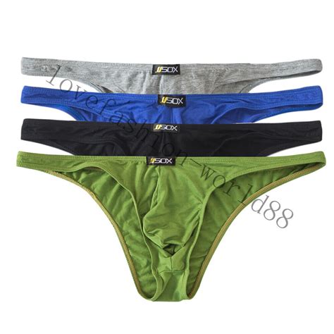 Men Modal Underwear Thong Briefs G String T Back Shorts Underpants Pack