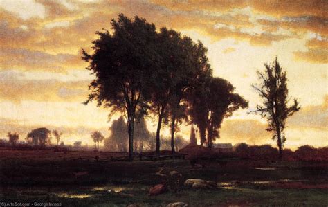 Art Reproductions Landscape-sunset, 1870 by George Inness (1825-1894 ...