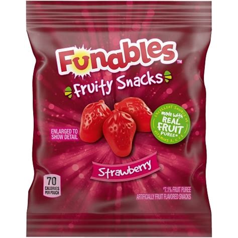 Funables Strawberry Fruit Snacks 17 6 Oz 5 Case Mpn 05461 Round Eye Supply