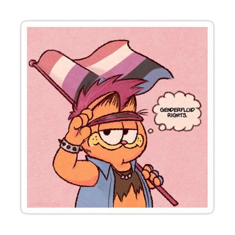 Garf Pride Genderfluid Rights Sticker For Sale By SeaBees Gay