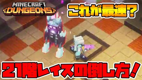 今回のタワー21階のレイスが硬い！そこでこの倒し方！【マイクラダンジョンズ】【naotin】