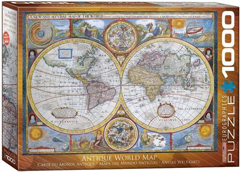 Eurographics Antique World Map Jigsaw Puzzle 1000 Pieces Pdk