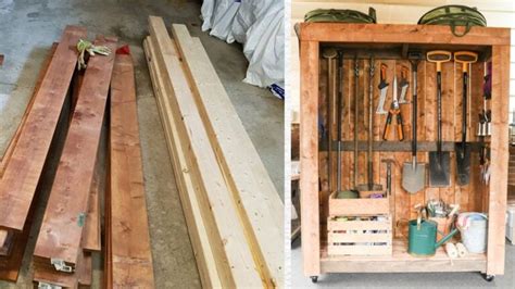 DIY Portable Garden Tool Storage Shed on Wheels (Free Plans)