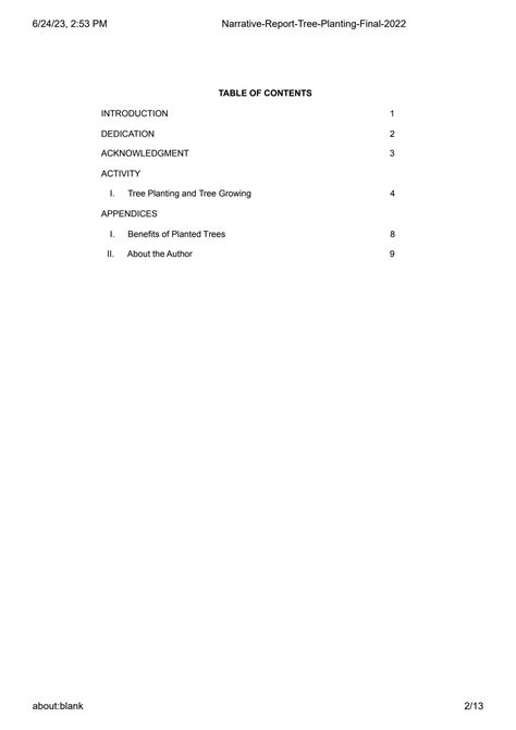 SOLUTION: Narrative report tree planting final 2022 - Studypool