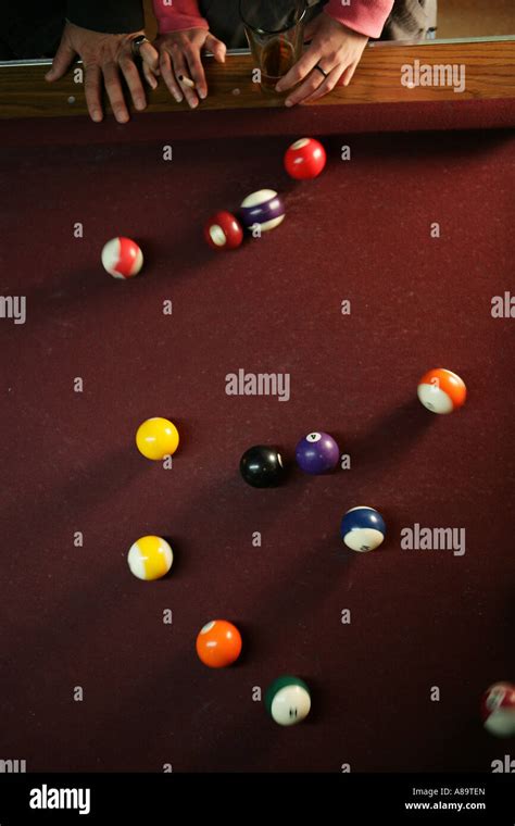 Aerial View Of Pool Balls Stock Photo Alamy