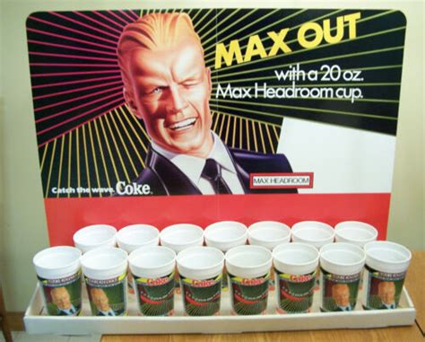 1980''S MAX HEADROOM COKE COCA-COLA FOUNTAIN DISPLAY W/15 PLASTIC CUPS ...