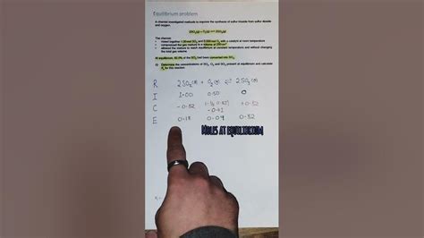 Equilibrium Constant Rice Table Kc Calculation Youtube