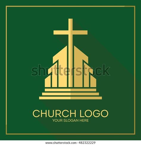 Church Logo Christian Symbols Stylish Cross Of Jesus Christ Among