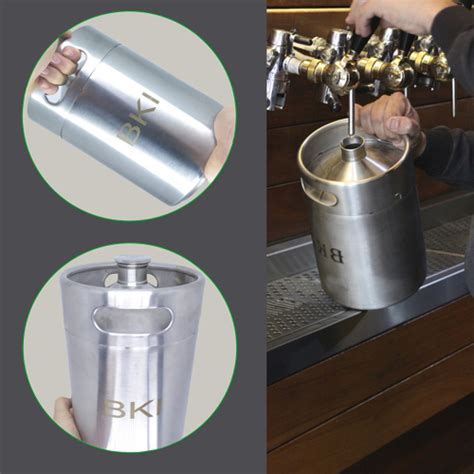 Mini Barril Inox Para Cerveja 5 Litros Keg Growler Chopp Bki Em