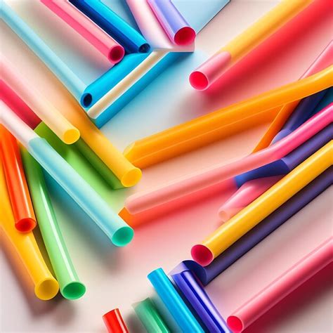 Premium Ai Image Colorful Plastic Drinking Straws Isolated On A White