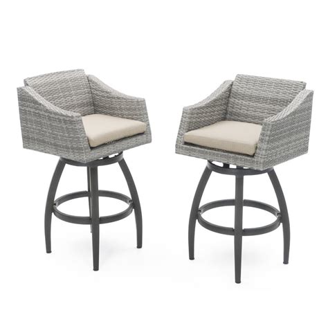 Rst Brands Cannes All Weather Wicker Motion Patio Bar Stool With Slate