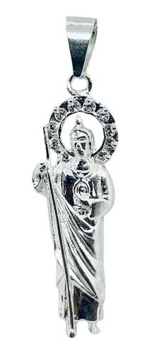 Dije De San Judas Tadeo Centro Liso Mod Deperl Plata Meses Sin