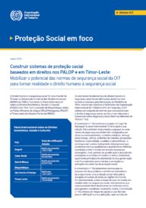 Construir sistemas de proteção social baseados em direitos nos PALOP e