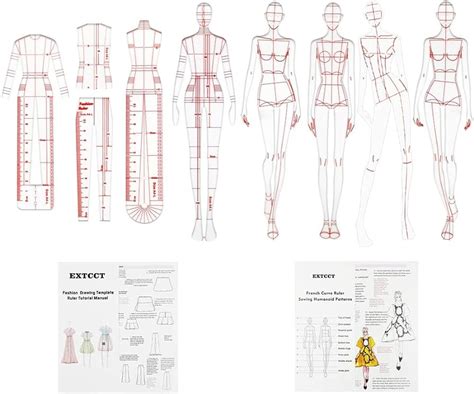 Man S Fashion Illustration Ruler Drawing Template Ruler Off