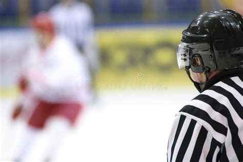 Hockey Referee On Face Off Position Stock Photo Image Of Judge