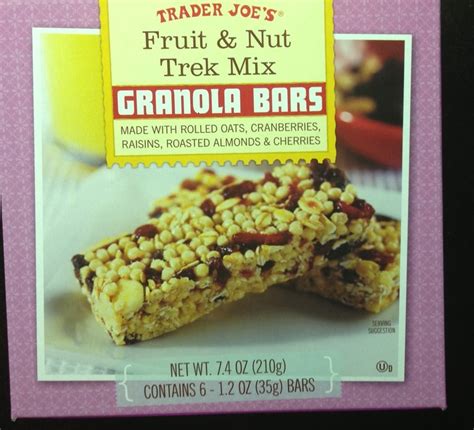 trader joe's fruit and nut trek mix granola bars