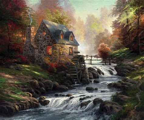 Cobblestone Mill By Thomas Kinkade Is A Symbol Of The Natural