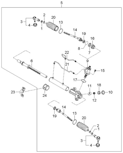 Power Steering Gear Box Kia Spectra Hatchback