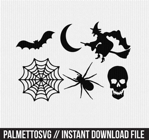 Halloween Set Svg Dxf Cut File Instant Download Stencil Etsy