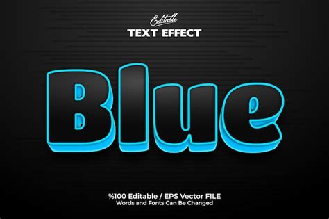 Premium Vector | Editable blue text effect written on a black background