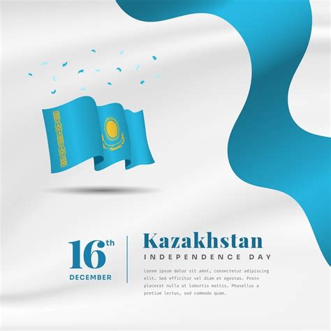 Square Banner Illustration Der Feier Zum Unabh Ngigkeitstag Kasachstans