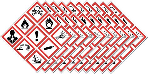 Buy Set Of 10 Sheets OSHA Compliant GHS Batch Pictogram Kit