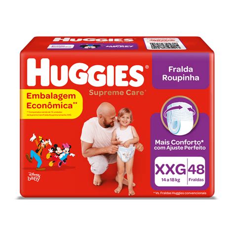 Fralda Roupinha Huggies Supreme Care Hiper XXG 48 Unidades Na