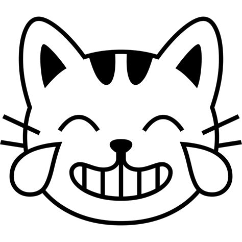 Coloriage Moji Chat Avec Larmes De Joie Imprimer Gratuit