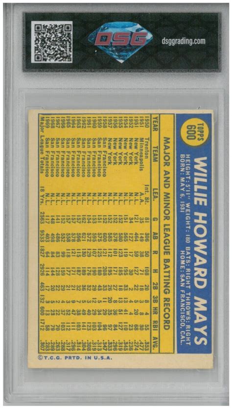 1970 Topps WILLIE MAYS 600 DSG 6 EX NM EBay