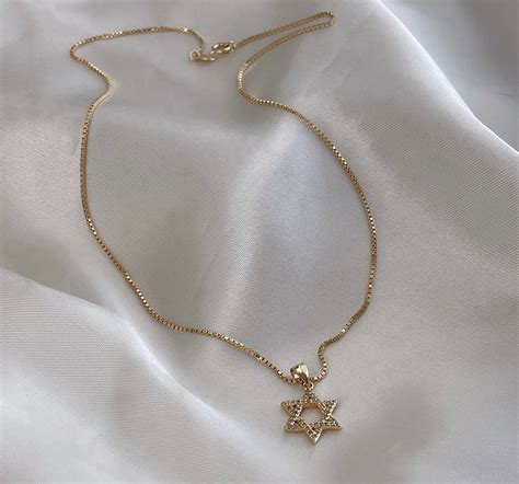 Star of David Necklace, Jewish Star Necklace, Tiny Gold Filled Star of ...