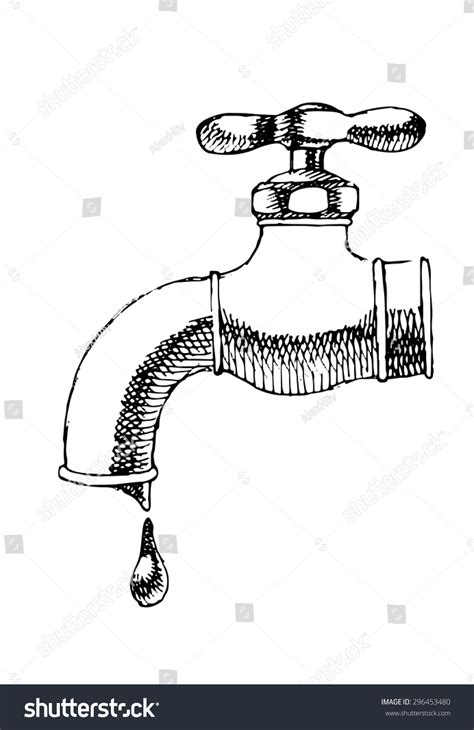 Sketch Of Water Tap. Vector Illustration. - 296453480 : Shutterstock