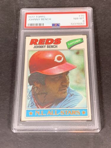 1977 Topps 70 Johnny Bench PSA 8 NEAR MINT MINT EBay