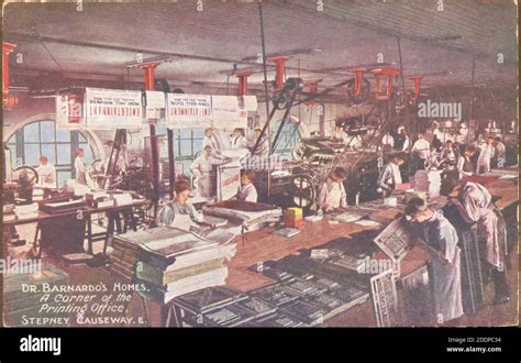 Postcard Dr Barnardos Homes A Corner Of The Printing Office Stepney